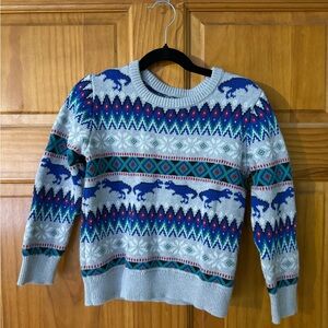 OshKosh B'gosh Multicolor Patterned Dinosaur Crewneck Sweater